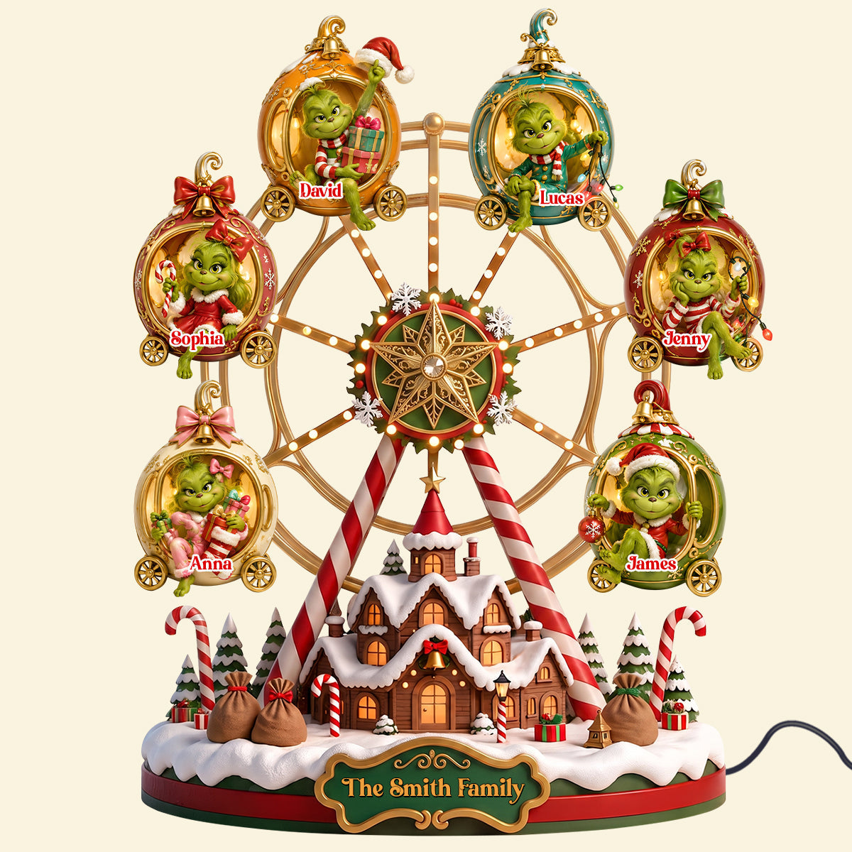 Kids Ferris Wheel Christmas Acrylic Light Box - Personalized Gifts For Christmas 04patn210826-Homacus