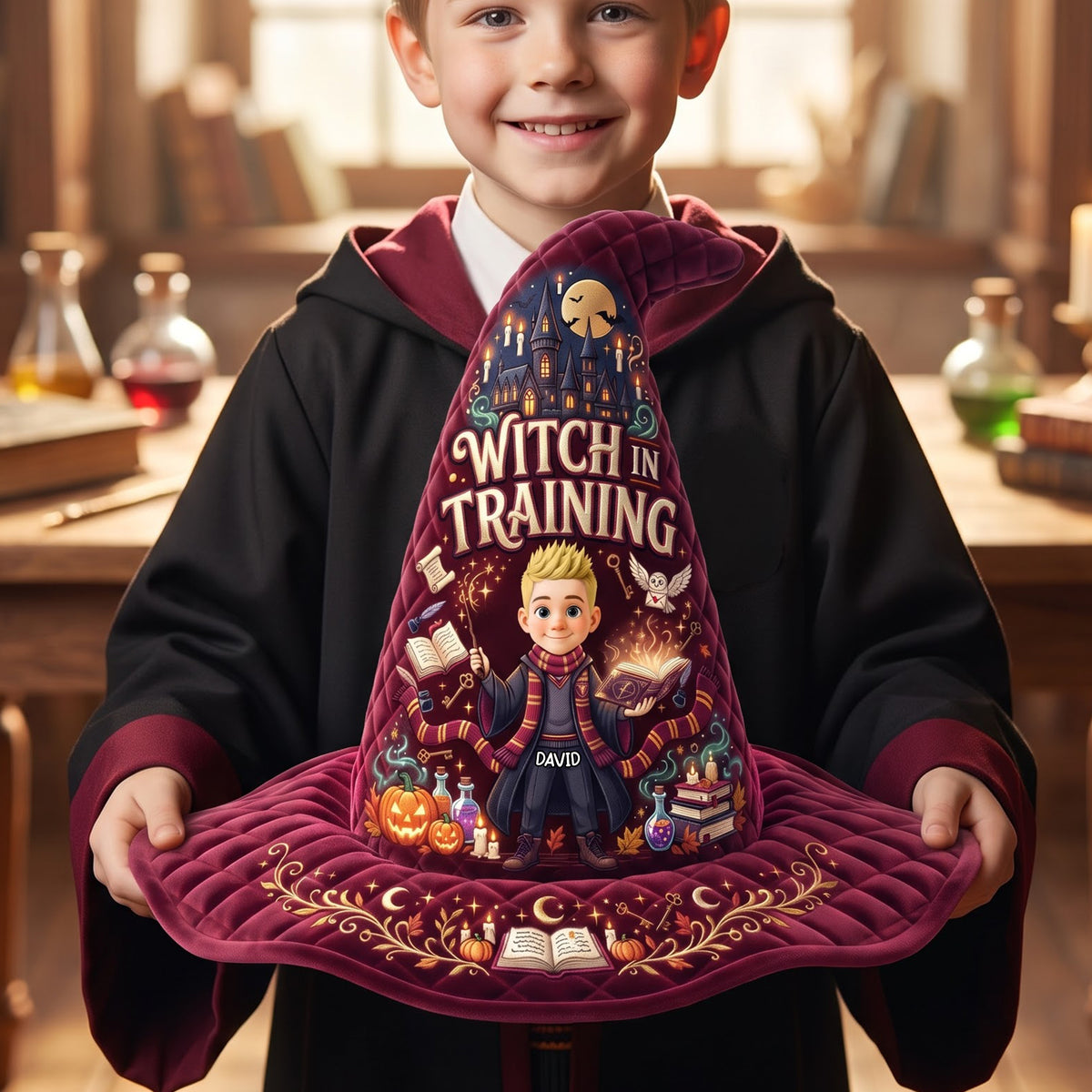 Little Magical Quilted Witch Hat - Personalized Gifts For Halloween 04tyqn120826-Homacus