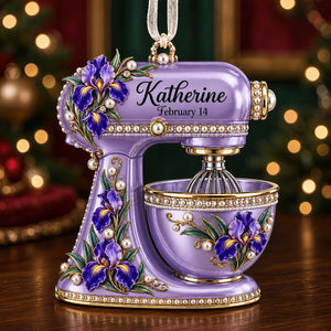 Birth Month Flower Baking Mixer Ornament - Personalized Christmas Gifts For Baking Lovers 02qhdt120926-Homacus