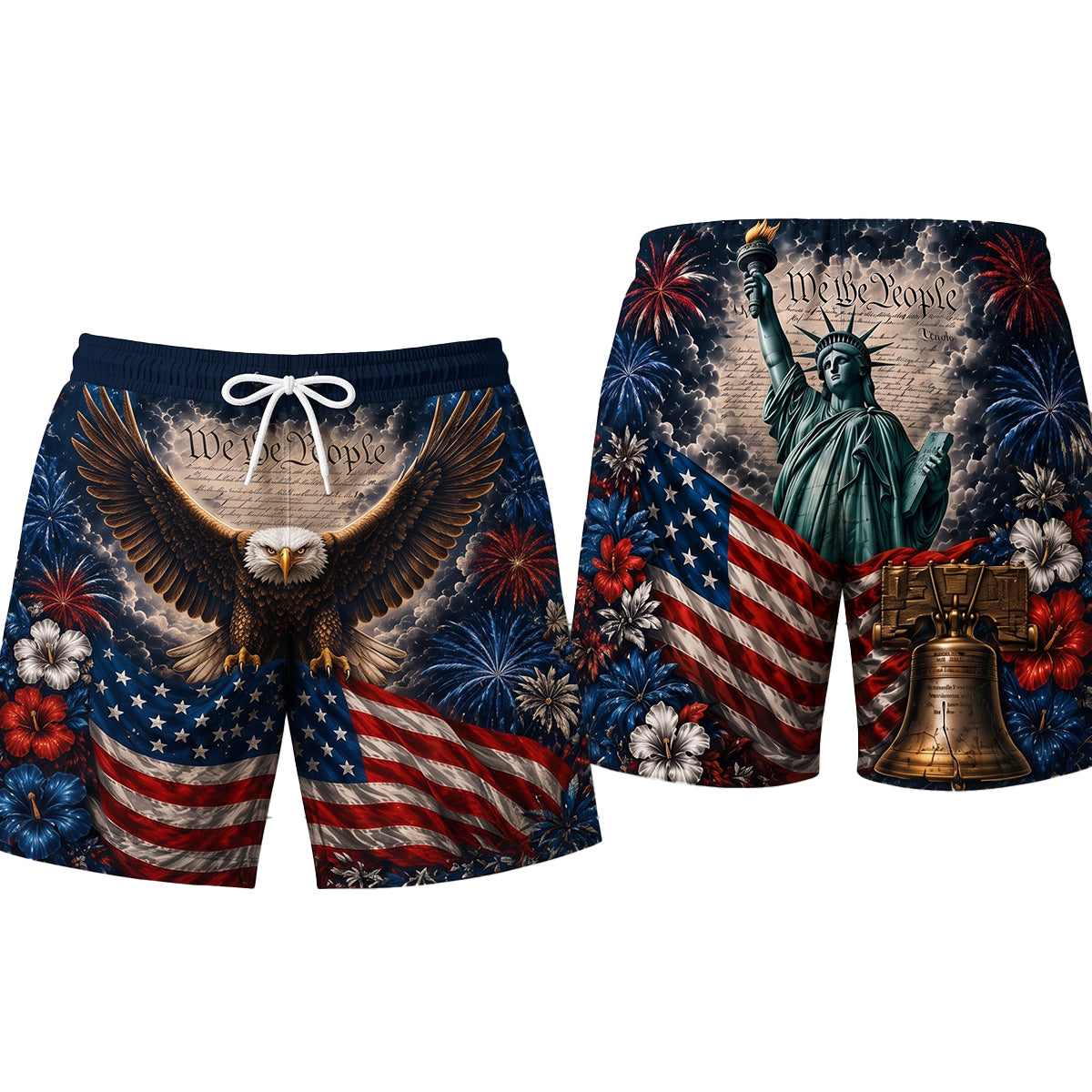 USA Patriotic Men's Beach Shorts - Personalized Gifts For Him 05totn040726