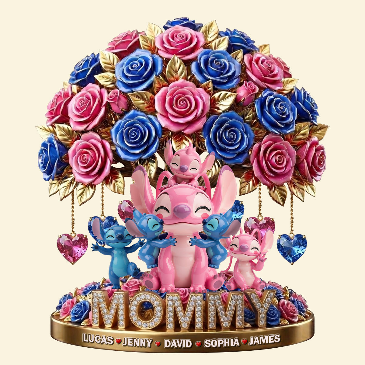 Cute Mommy Pink Aliens Flower Acrylic Plaque - Personalized Gifts For Mother's Day 01tytn070426-Homacus
