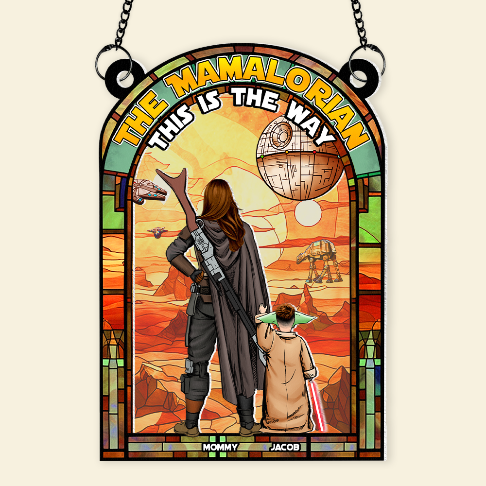 Personalized Gifts For Mom Suncatcher, Outer Space Planet Stained Glass Artwork 05qhpu130225hg-Homacus