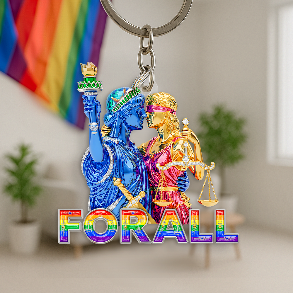 LGBT Couple Statue Acrylic Keychain - Personalized Gifts For Couple 02OHPU310525-Homacus