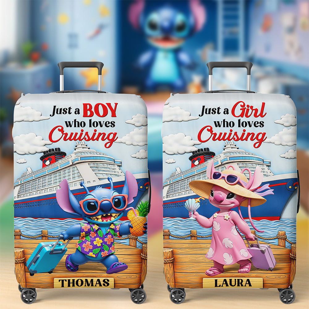 Cruising Couple Luggage Cover - Personalized Gifts For Couple 01NAQN200625-Homacus