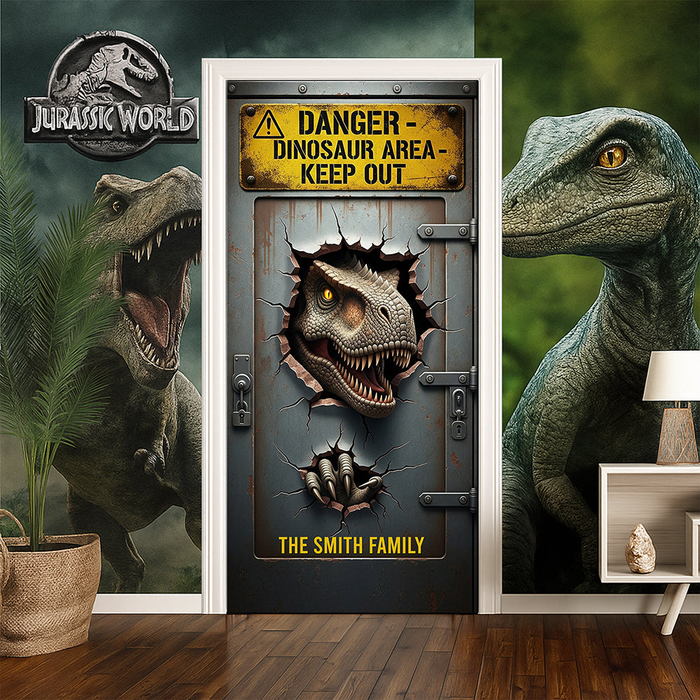 Fantasy World Door Cover - Personalized Gifts For Dino Lovers 04hyqn200825-Homacus