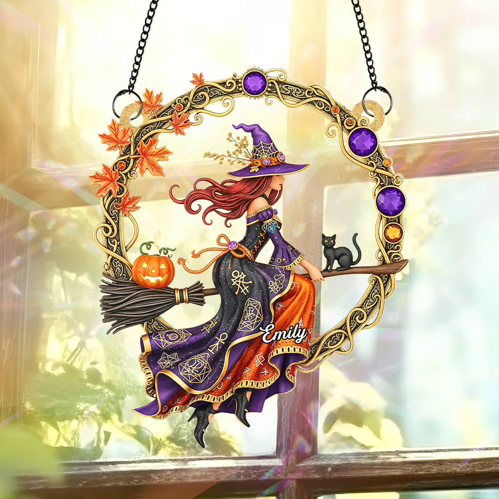Witch suncatcher - Personalized Gifts For Witch Lover 03NAPU120725-Homacus