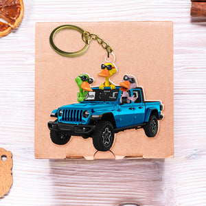 Happy Ducks Keychain - Personalized Gifts For Off-road Lovers 02qhqn281224-Homacus