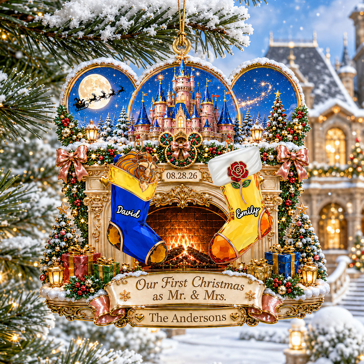 Newly Married Couple Christmas Ornament - Personalized Gifts For Couple 03naqn030926-Homacus
