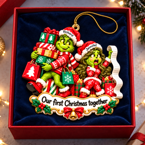 Bustling Couple Ornament - Personalized Gifts For Couple First Christmas Ornament 08TOQN161026-Homacus
