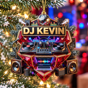 DJ Turntable Christmas Ornament - Personalized Gift For Music Lovers 02NAQN210926