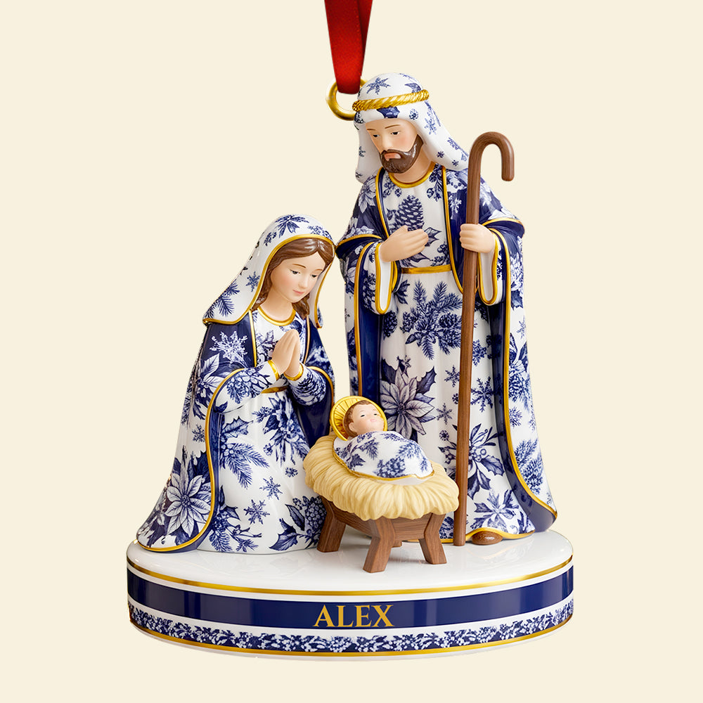 Toile de Jouy Nativity Christmas Ornament – Personalized Gifts for Believers 02PGDT021025-Homacus