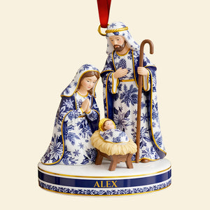 Toile de Jouy Nativity Christmas Ornament – Personalized Gifts for Believers 02PGDT021025-Homacus