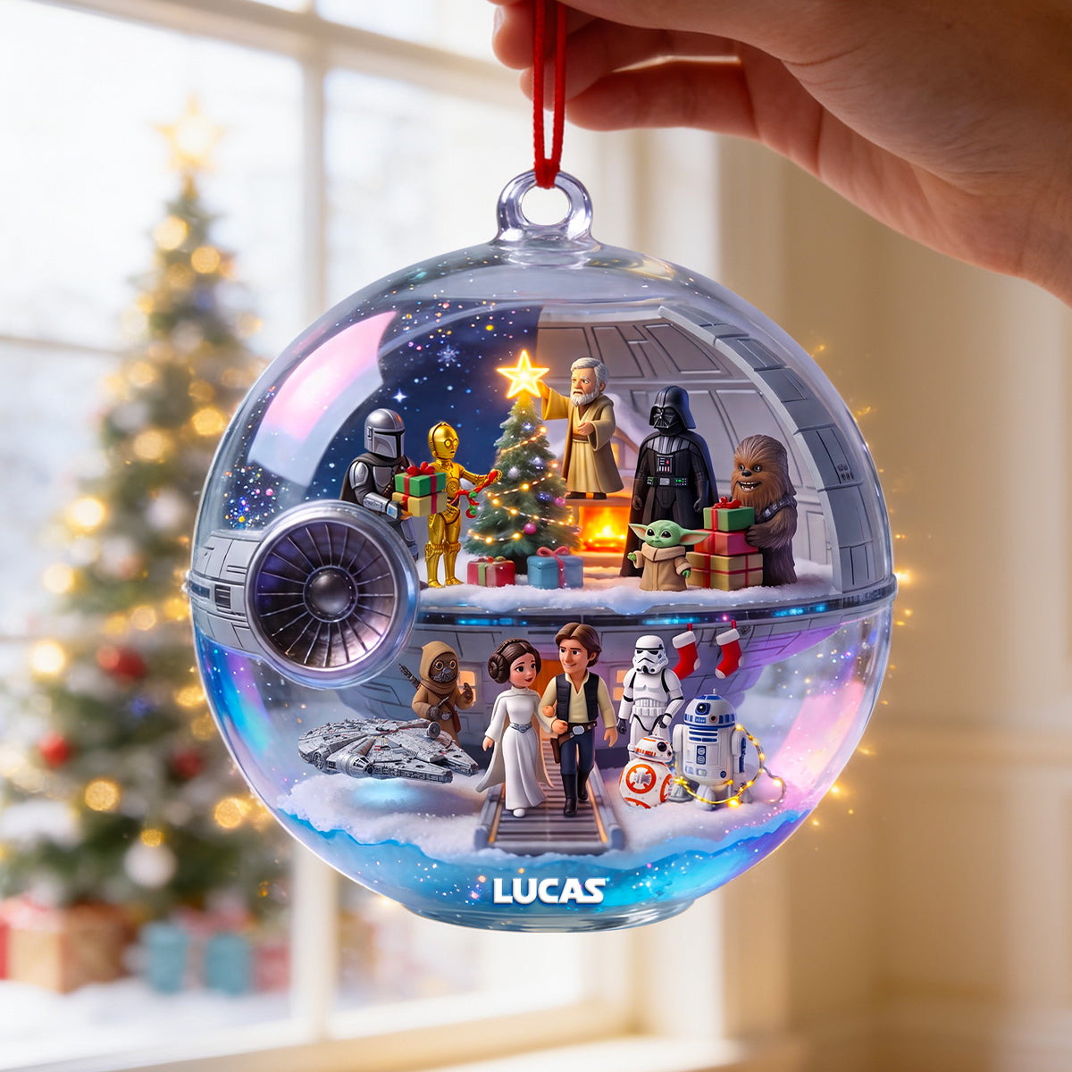 Christmas Far Away Acrylic Ornament, Personalized Gifts 03qhdt270826