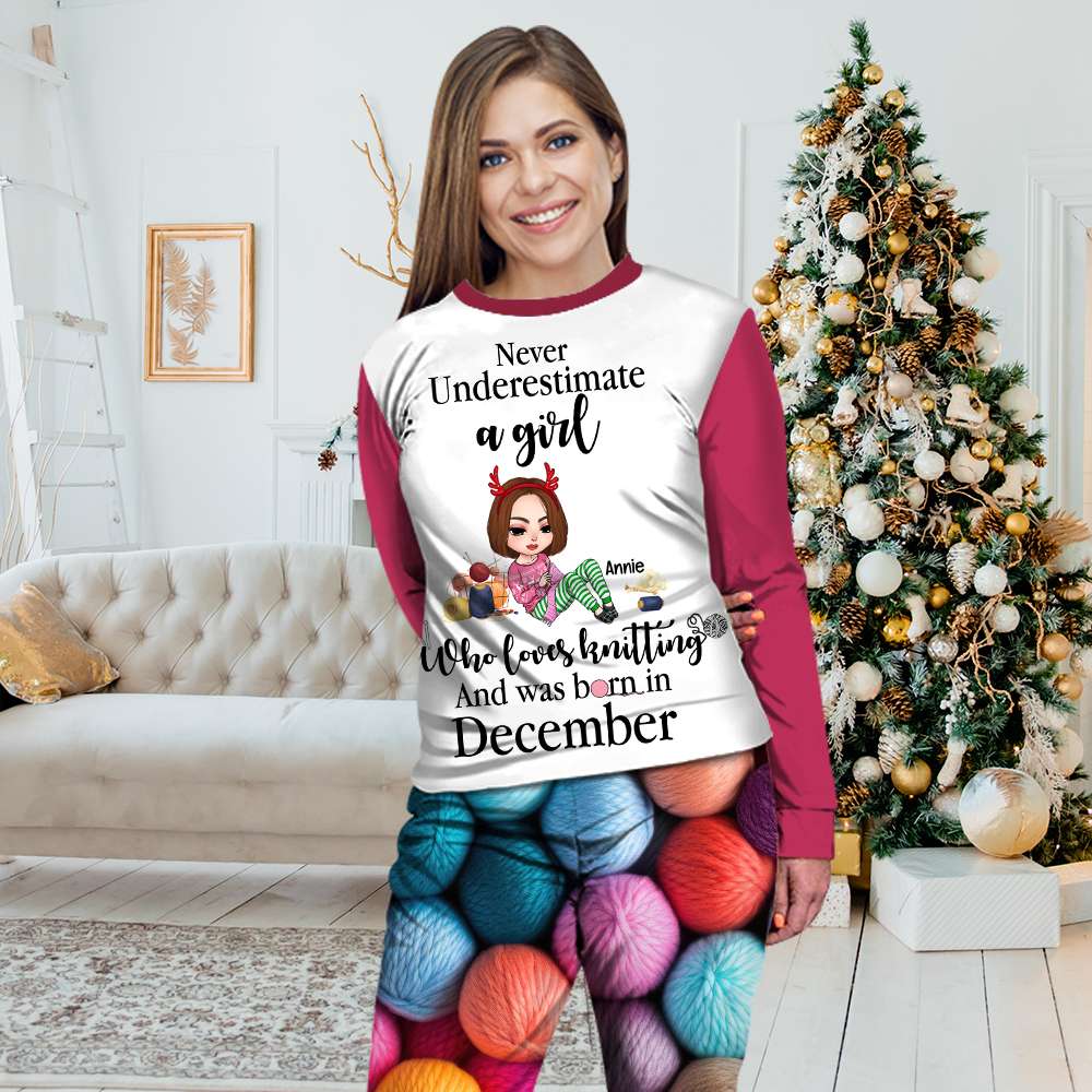 Personalized Gifts For Knitting Lovers Pajamas Christmas 01XQLU131124HH-Homacus