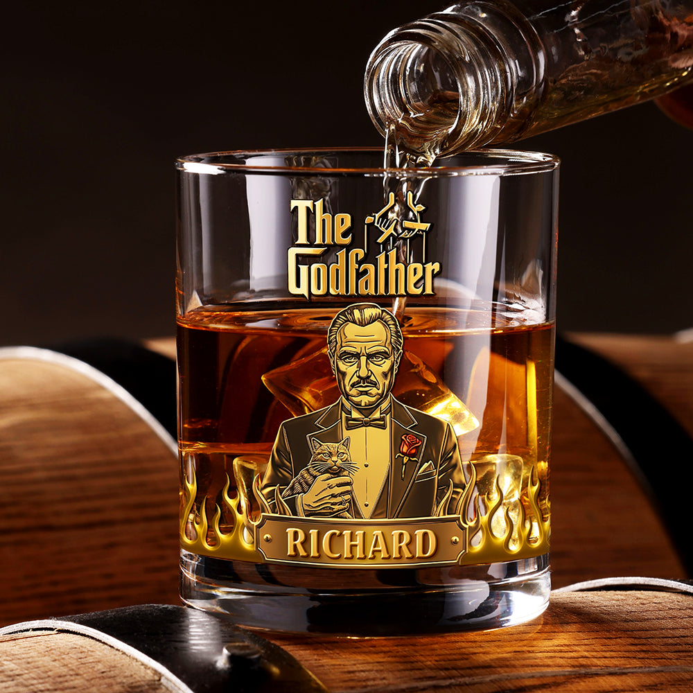 Mafia Gentleman Round Whiskey Glass - Personalized Gifts For Movie Fans 02hyqn110825-Homacus