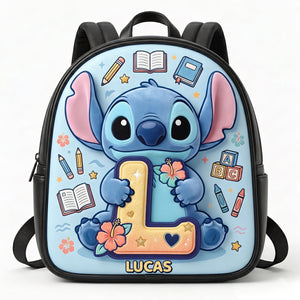Alphabet Cute Alien Backpack - Personalized Gifts For Kids School Bag 02natn290626-Homacus