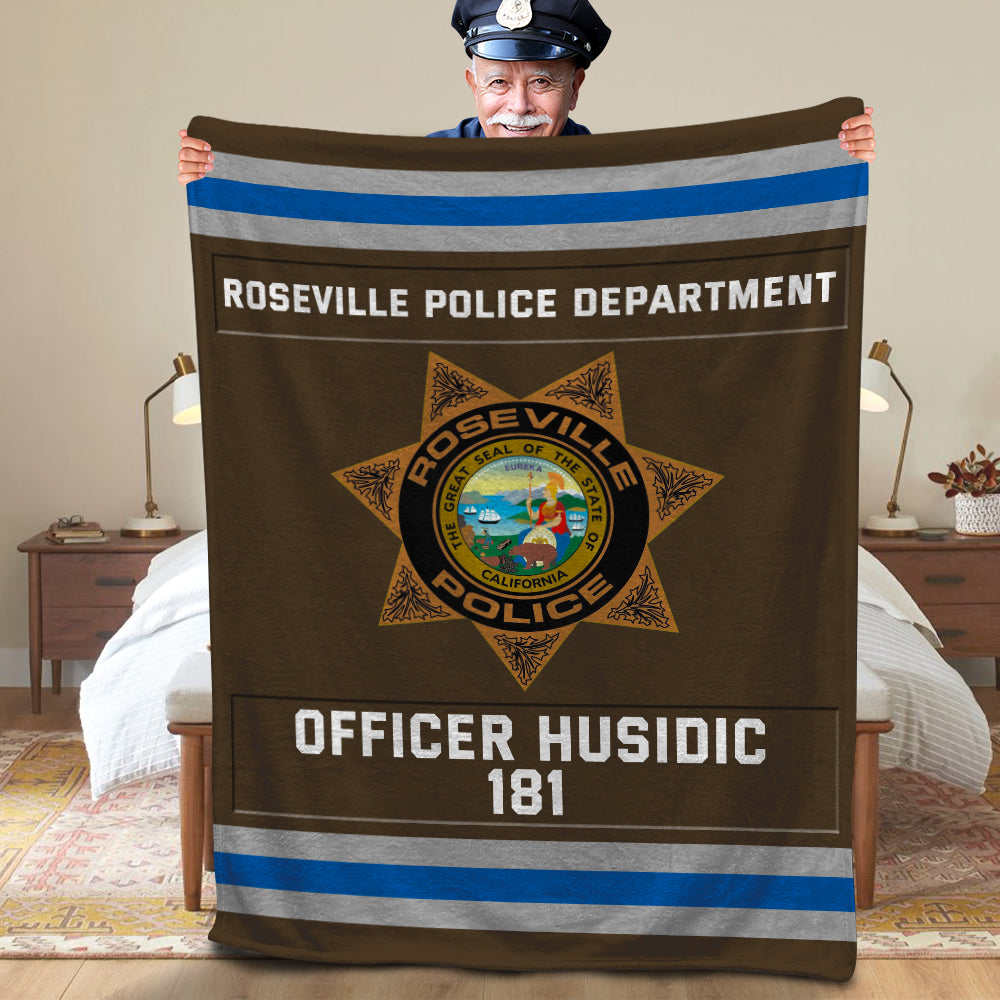 Police Department Blanket - Custom Police Department Logo Gifts For Police & Law Enforcement With Name, Number Tag 07qhqn311024-Homacus