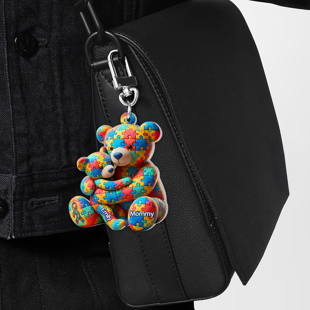 Personalized Gifts For Autism Keychain Bear Mother and Kid 03ohpu220225-Homacus