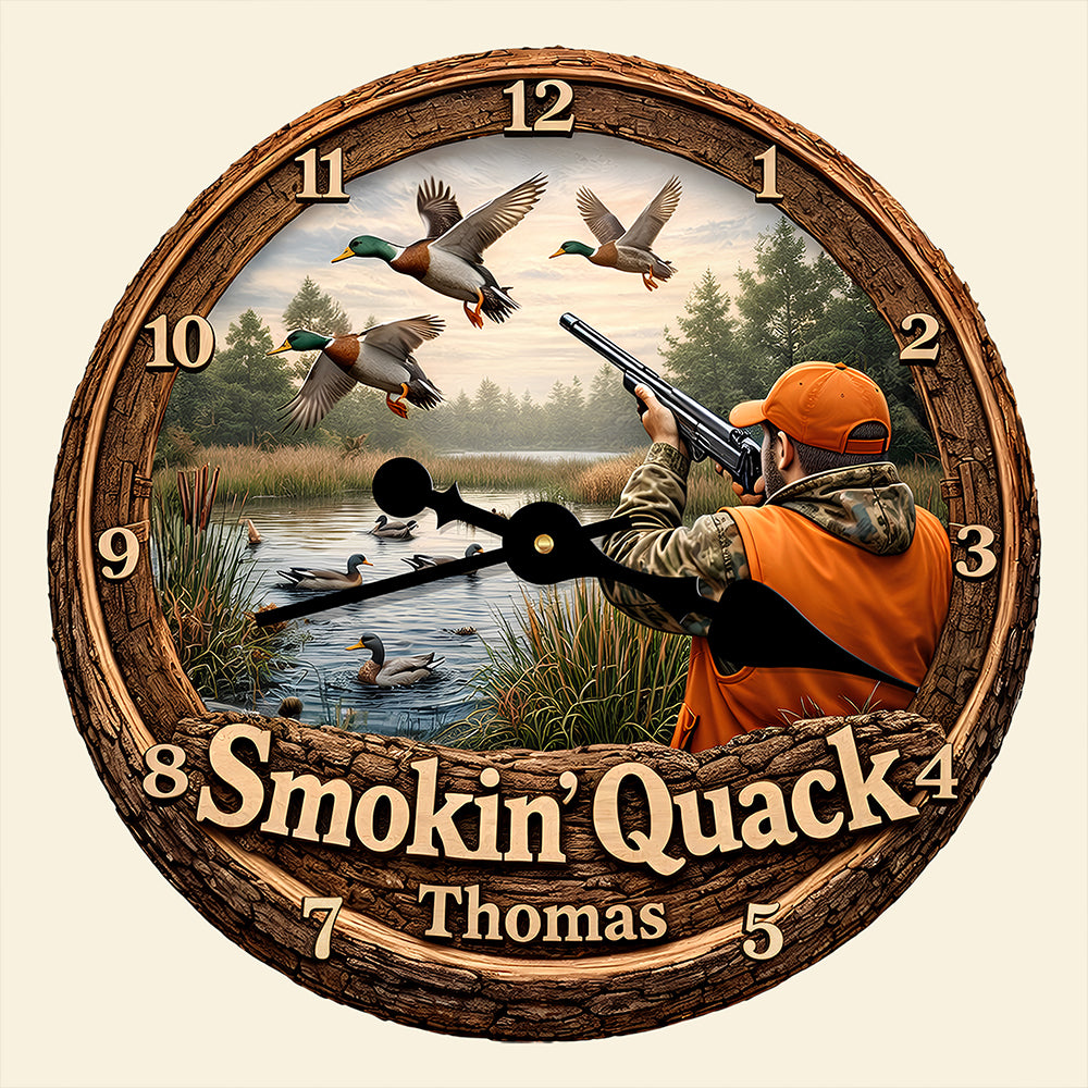 Duck Hunting Wall Clock Personalized Gifts For Hunters 01HUDT231225-Homacus