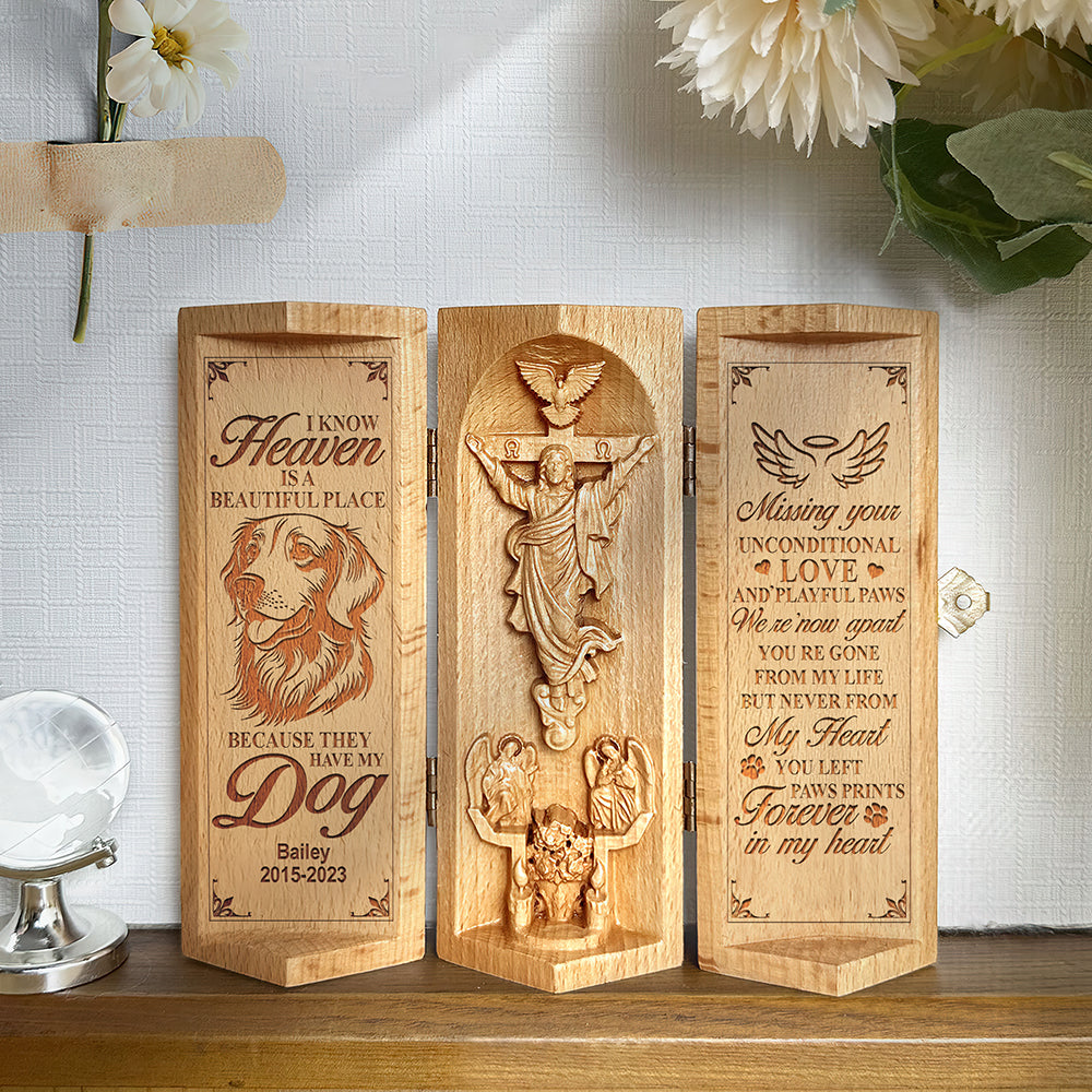Personalized Dog Haven Openable Wooden Cylinder Sculpture of Jesus Christ 05xqqn240125-Homacus