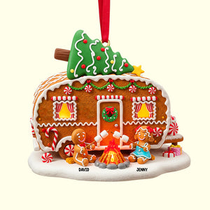Personalized Gifts For Camping Gingerbread Couple Christmas Wooden Ornament 03pgtn190825-Homacus