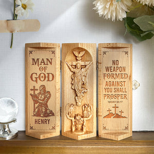 Personalized Gifts For Christian Openable Wooden Cylinder Sculpture of Jesus Christ 04toqn240125-Homacus