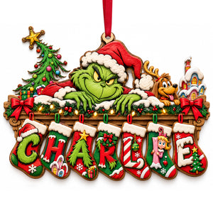 Name Art Alphabet Stocking Ornament, Personalized Gifts 01QHTN011026
