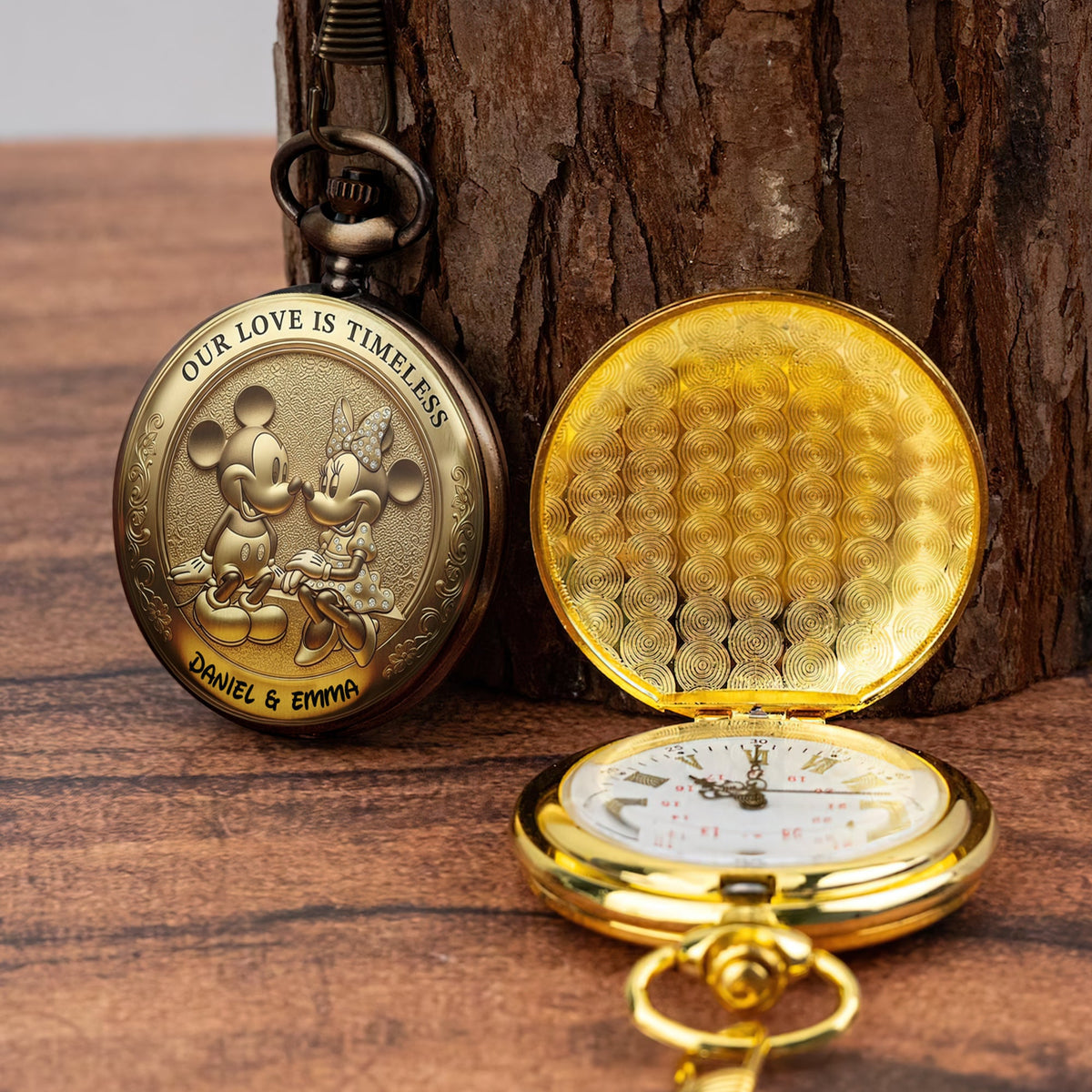 Love Is Timeless Pocket Watch - Personalized Gift For Couple 02TOLU230625-Homacus