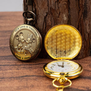 Love Is Timeless Pocket Watch - Personalized Gift For Couple 02TOLU230625-Homacus