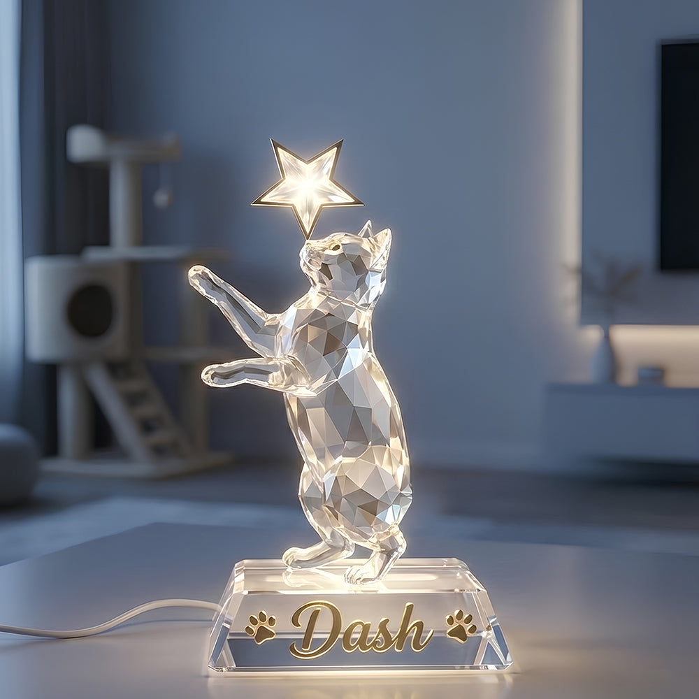 Charming Cat Standing Up Light Box, Personalized Gifts For Cat Lovers 04qhdt251225-Homacus