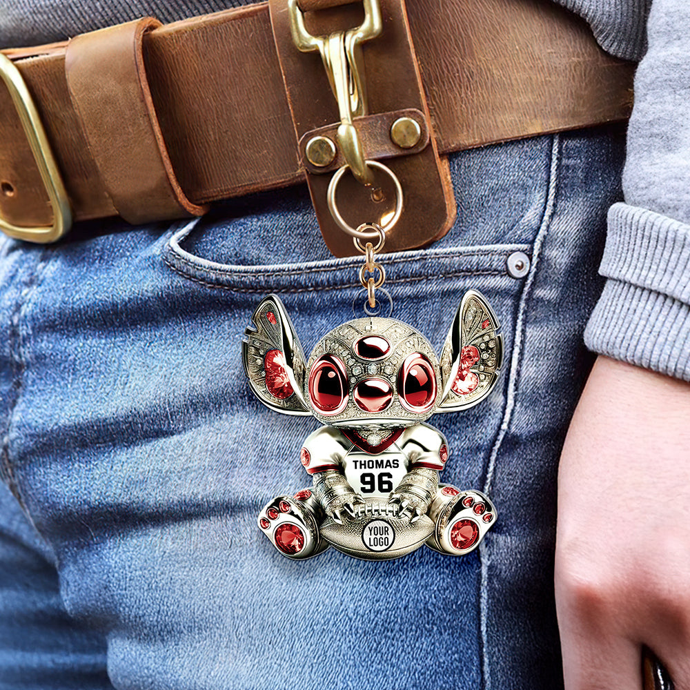 Personalized Gifts For Football Lovers Keychain, Cute Character 05TGQN250325-Homacus