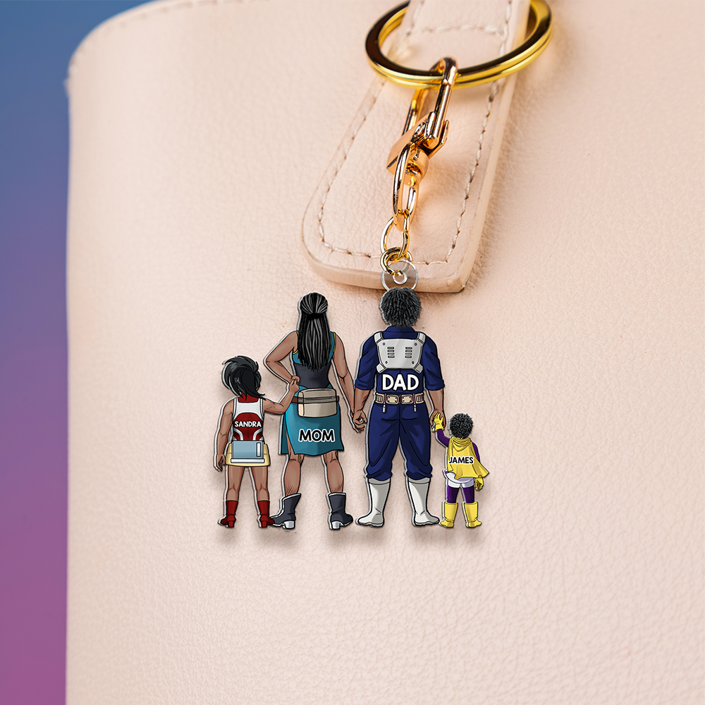 Personalized Gifts For Family Keychain Anime Family 01QHHU260225HH-Homacus