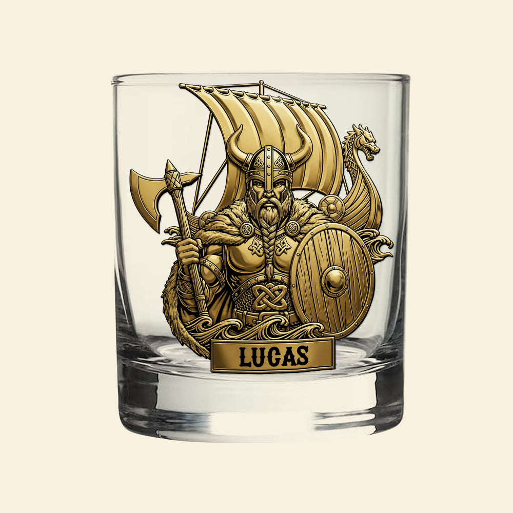 True Warriors Whiskey Glass Personalized Viking Gifts 03NATN050825-Homacus