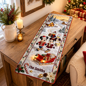 Christmas Mouse Family Table Runner - Personalized Gifts For Family 01pgqn290826-Homacus