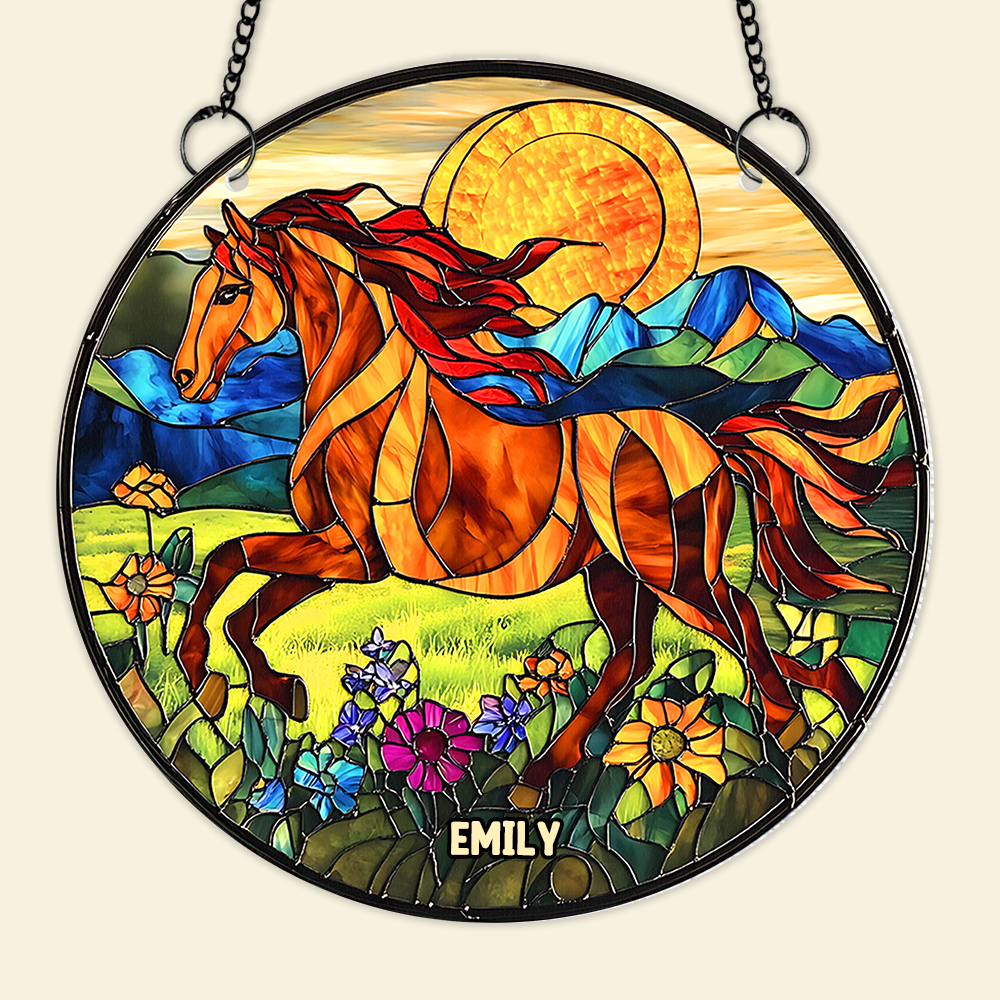 Personalized Gifts For Horse Lovers Suncatcher Ornament 02hupu060325-Homacus