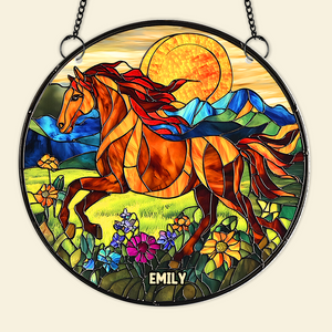 Personalized Gifts For Horse Lovers Suncatcher Ornament 02hupu060325-Homacus
