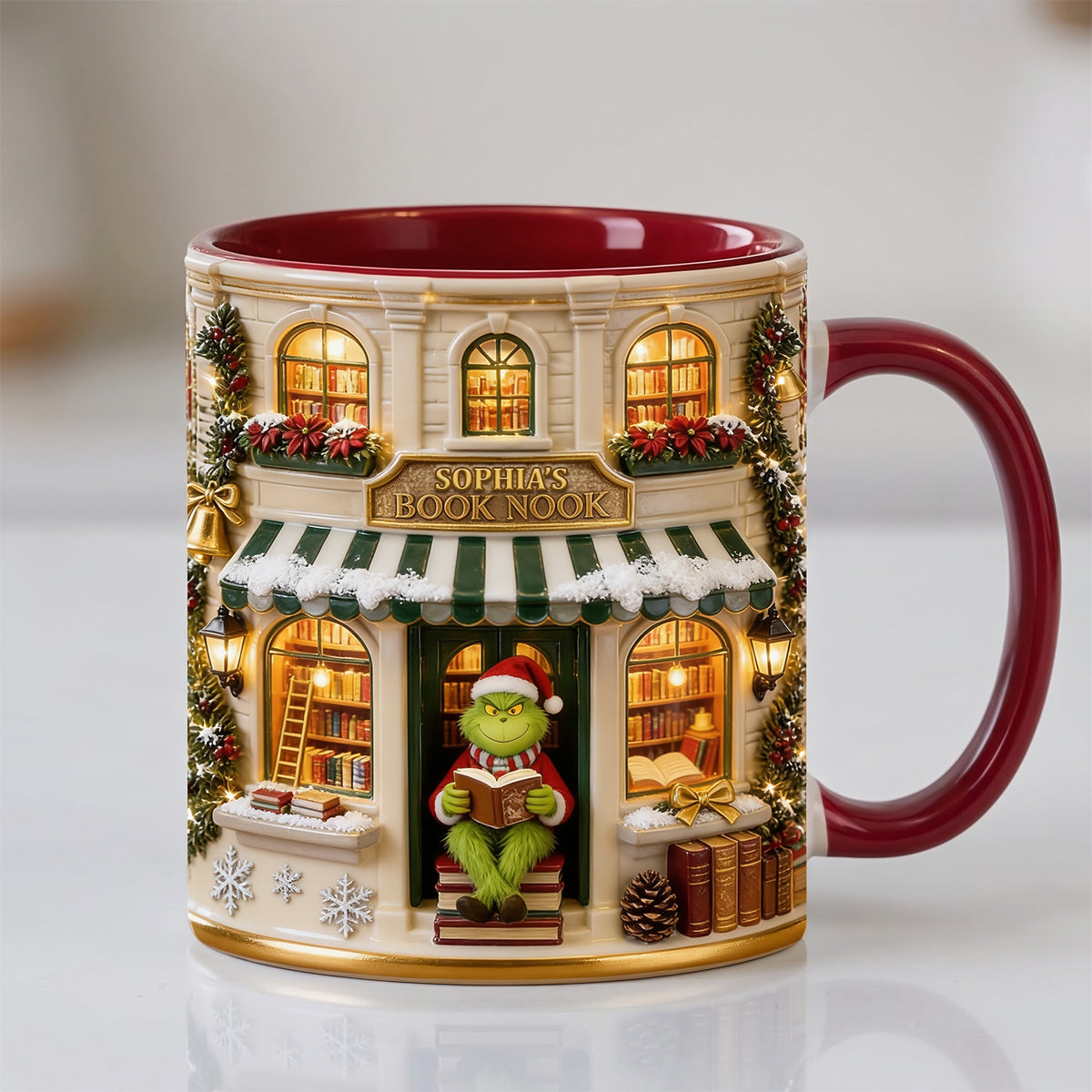 Cozy Winter Bookstore Coffee Mug - Personalized Christmas Gifts For Book Lovers 04pgtn030926-Homacus