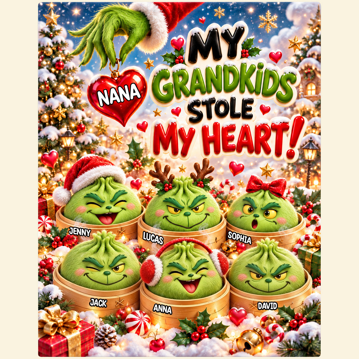 Mischievous Little Bao Buns Blanket - Personalized Gift For Grandmas 04NATN011026-Homacus
