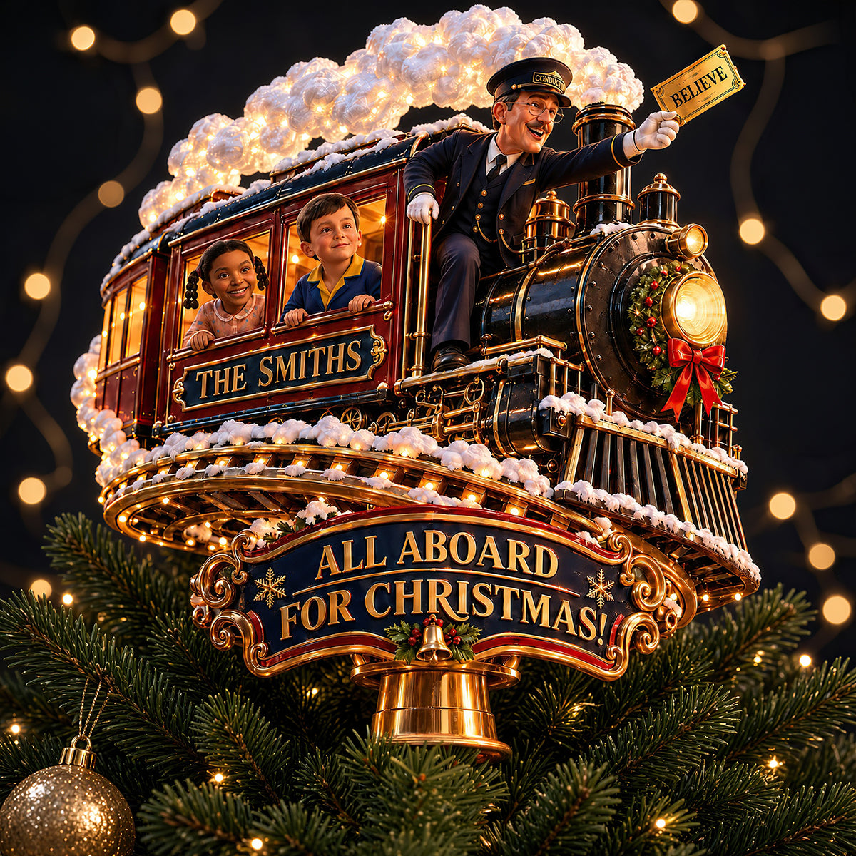 The Train Acrylic Christmas Tree Topper - Personalized Gifts For Christmas 07hadt261026-Homacus