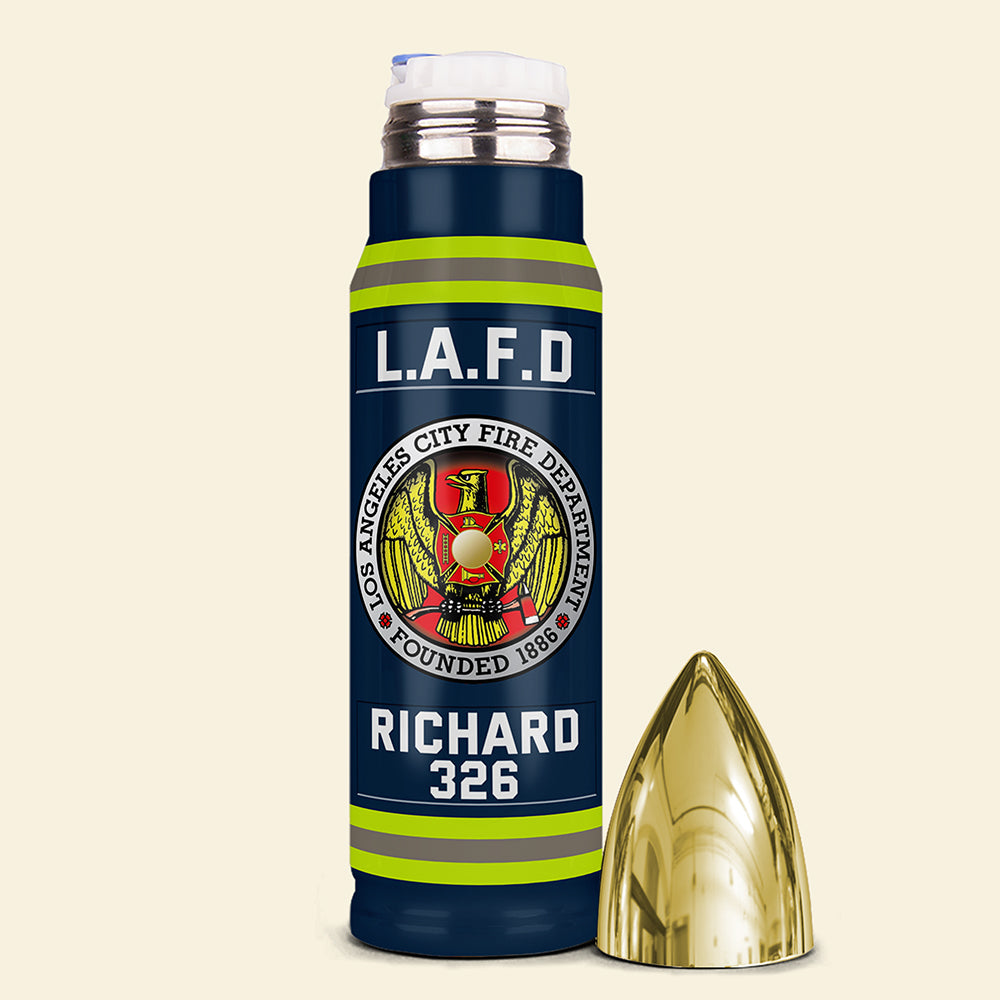 Fire Department Bullet Tumbler - Custom Fire Station Logo Gifts For Firefighter With Name, Number Tag 02qhqn121224-Homacus
