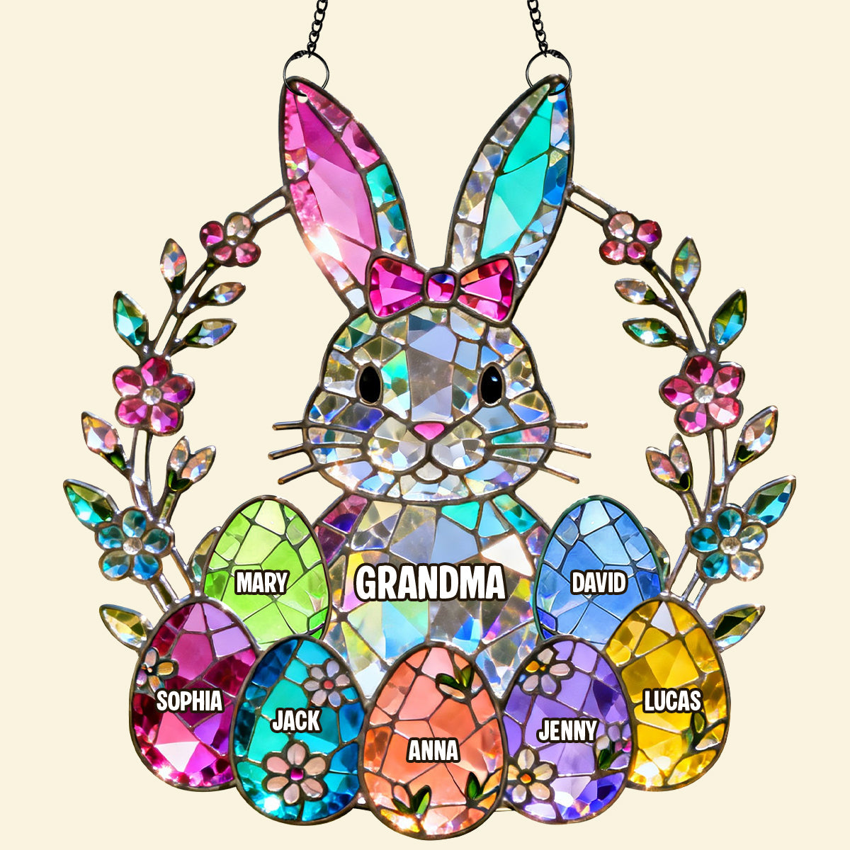 Personalized Easter Gifts For Grandma Suncatcher Ornament 01natn060226-Homacus