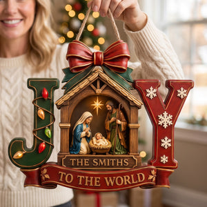 Jesus Joy To The World Acrylic Sign - Personalized Gifts For Christian Christmas Acrylic Sign 01HAQN060826