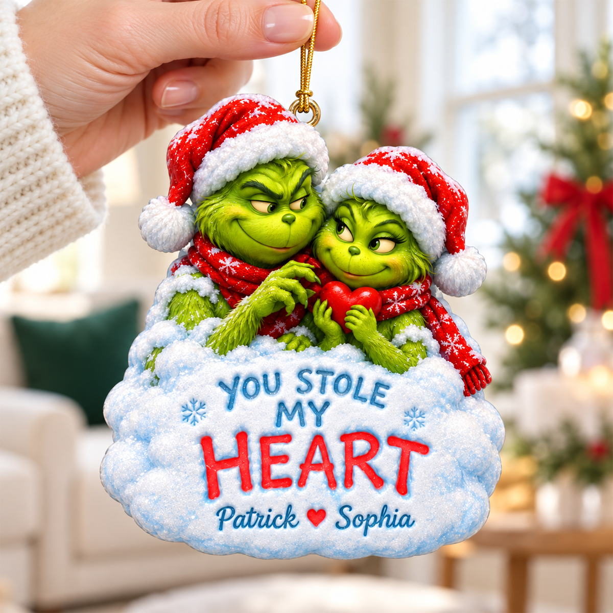 You Stole My Heart Furry Mischief Couple Ornament - Personalized Christmas Gifts For Couples 02toqn211026-Homacus