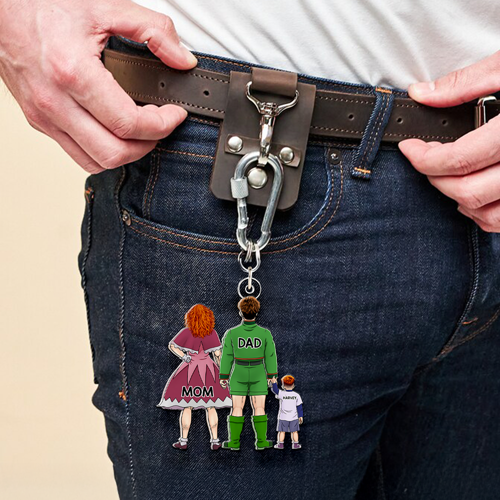 Personalized Gifts For Family Keychain Anime Family 02QHHU260225HG-Homacus