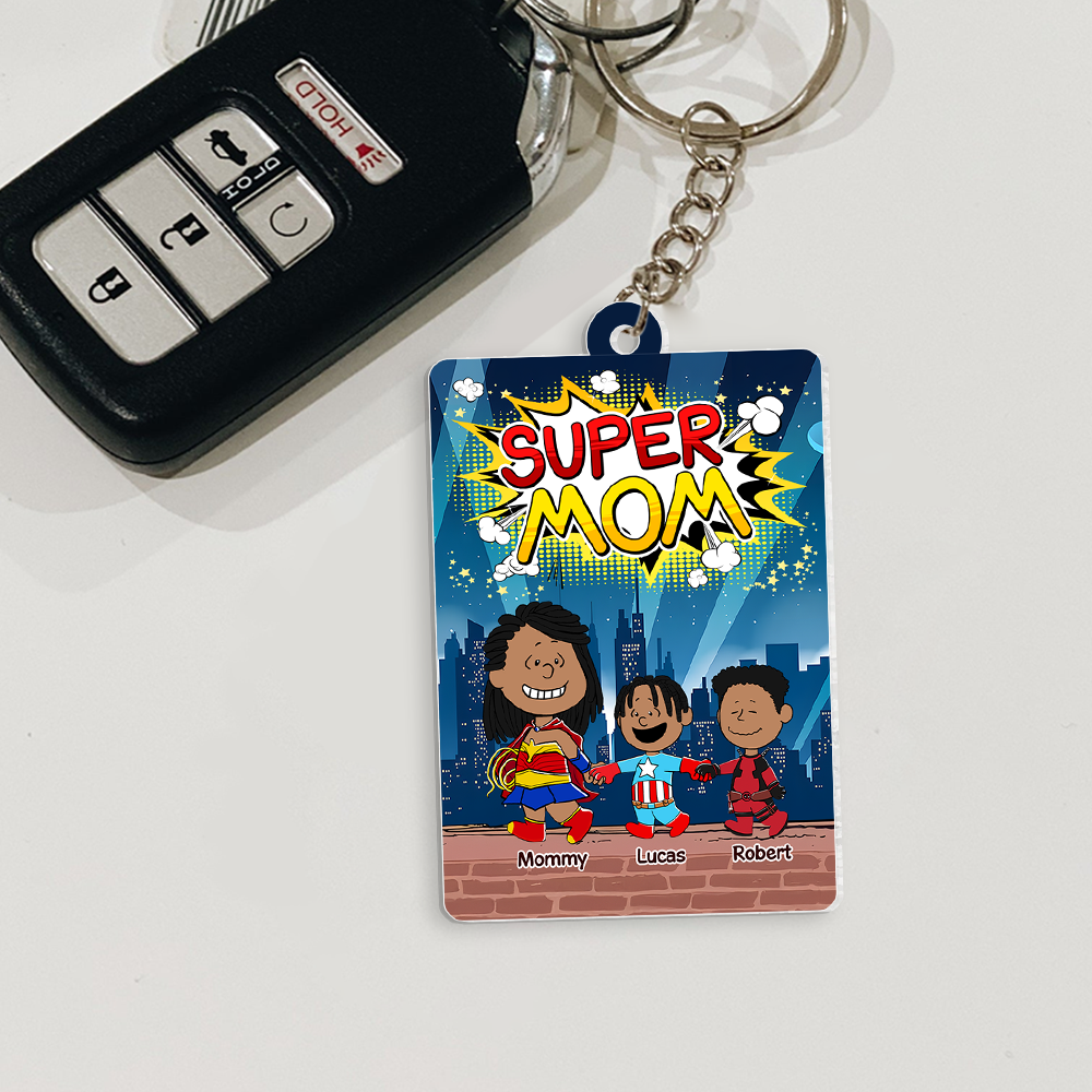 Personalized Gifts For Mom Keychain 03topu200325pa Super Mom-Homacus