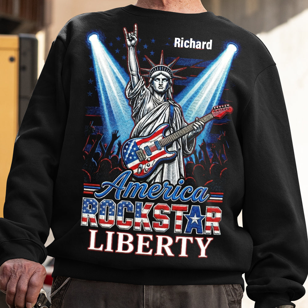 Patriotic Guitar Rockstar Shirt Personalized Gifts 03PAQN060426-Homacus