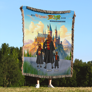 Personalized Gifts For Mom Woven Blanket Mother's Day Wizard Mom 06ACHU030425TM-Homacus