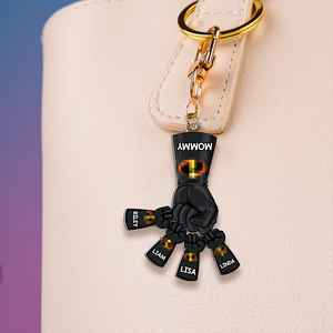 Personalized Gifts For Mom Keychain Superhero Fist Bump 02QHHU080325HA-Homacus