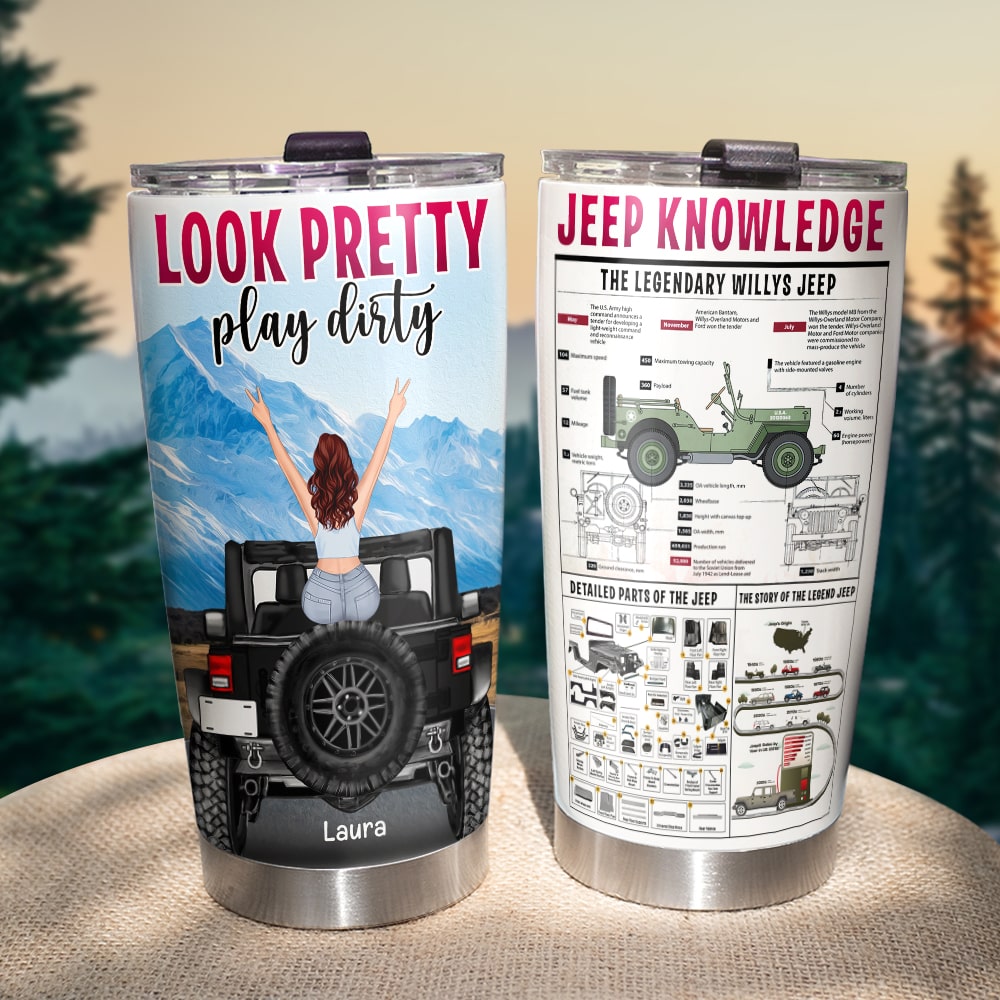 Personalized Gifts For Her Tumbler Look Pretty Play Dirty-Homacus