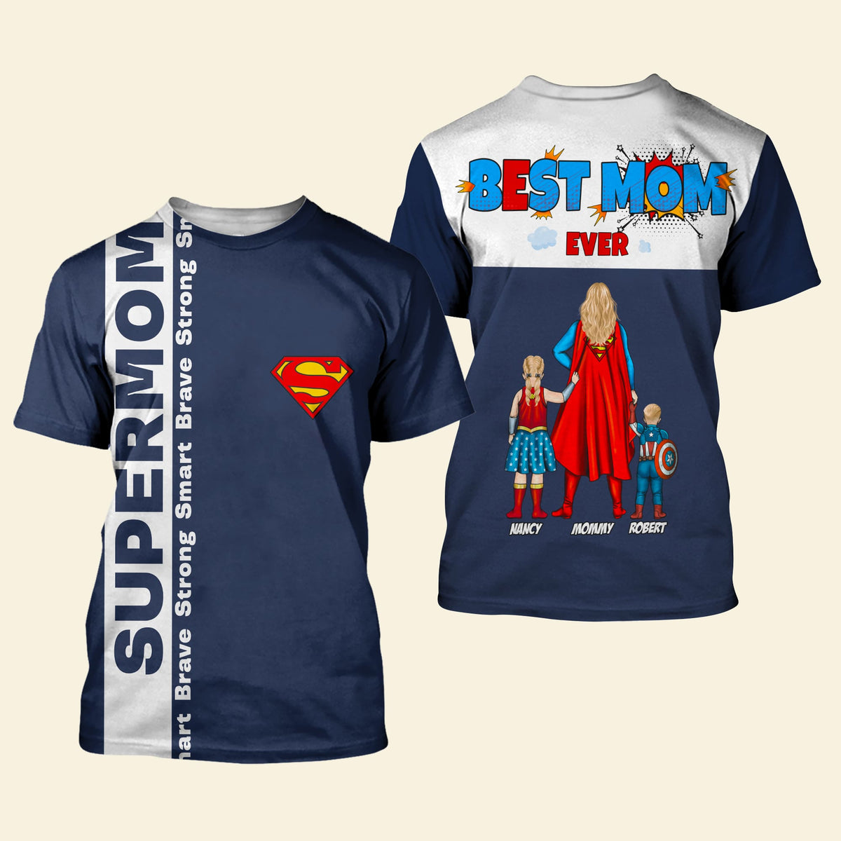 Personalized Gifts For Mom Shirt Super Mom Brave Strong Smart 01todt100425pa-Homacus